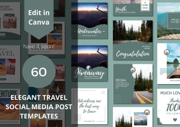 60 Elegant Travel Social Media Templates: Elevate Your Brand