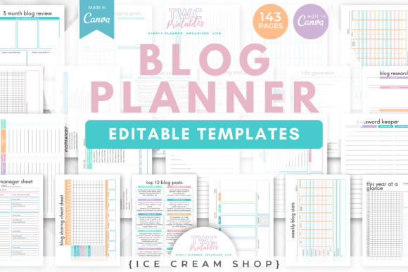 Master Your Content with Ice Cream Blog Planner Templates